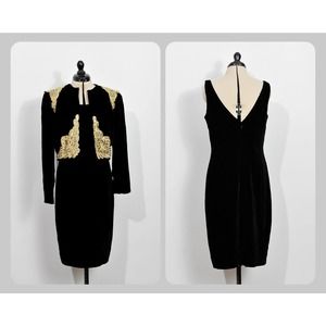 Nipon Night Black Velvet Dress & Jacket